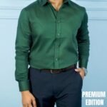 Men's Solid Full Sleeve Shirt – Dark Green