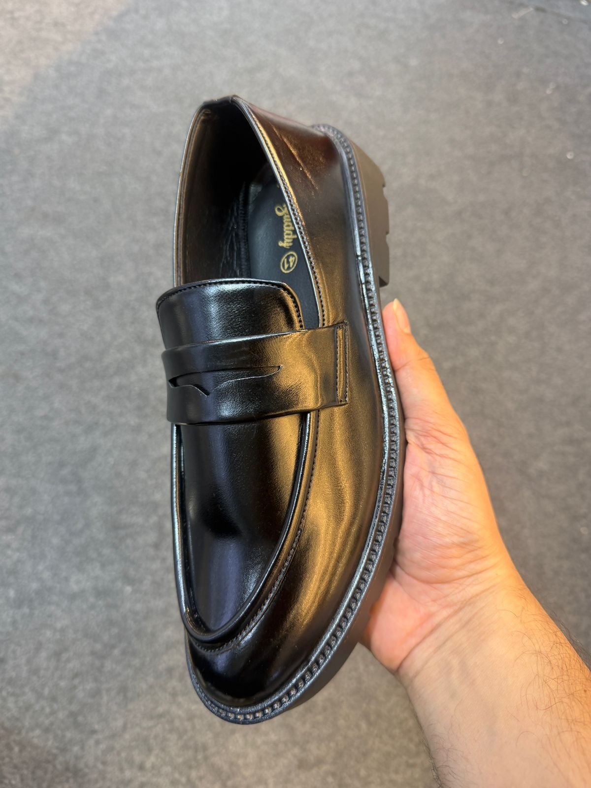 Aman Full Shoe-01 Men's Classic Penny Loafers – Black - Image 1