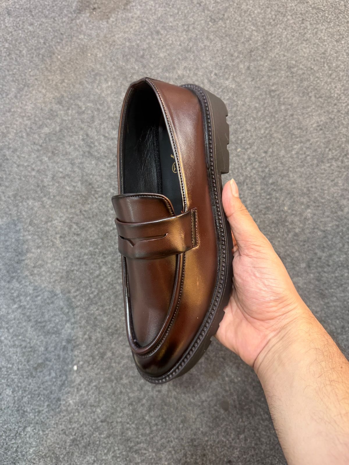 Aman Full Shoe-04 Men's Classic Penny Loafers – Brown - Image 1
